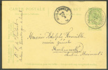 EP Carte 5 Centimes Armoirie, Obl. Sc Ambulant ARLON-BRUXELLES-BRUSSEL 2 Du 26-I-1912 Vers Morlanwelz.  - 7516 - Cartes Postales 1909-1934