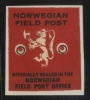 NORWAY 1943 WW2 FIELD POST NORSK FELTPOST ARMY CORPS FORCES IN EXILE LETTER-SEAL ON PIECE DARK RED TYPE 2 World War II - Fantasy Labels