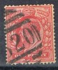 Sello 1 D Rojo, Gran Bretaña 1902, Grill 620, Yvert Num 107 º - Oblitérés