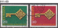 GERMANY, 1968, Europa;  Europa-CEPT, Cancelled (o), Sc. 983/4. - 1968