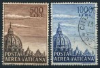 1953 Vaticano, Cupoloni, Serie Completa Usata - Poste Aérienne