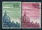 1958 Vaticano, Posta Aerea Cupoloni, Serie Completa Usata - Poste Aérienne