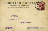 1925  RUEFLI   COMMERCIANTE  CASSE OROLOGIO   COMO  PER SVIZZERA  MEYER   VIAGGIATA COME DA FOTO - Mercanti