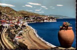 CPSM.    CAP D'AIL.     La Plage Marquet Au Fond Le Rocher De Monaco, Le Cap Martin Et L'Italie.   1960. - Cap-d'Ail