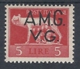 1945-47 TRIESTE AMG VG IMPERIALE 5 LIRE MH * - RR9680 - Mint/hinged
