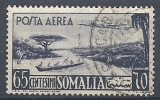 1950-51 SOMALIA AFIS USATO POSTA AEREA 65 CENT - RR9690 - Somalie (AFIS)