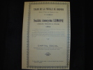 Talon De La Feuille De Coupons " S.A.Lemoine  "Sondages,fonçages Et Ateliers Liège 1923 Reste Des Coupons. - Industrial