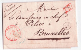 Lettre C0d PERUWELZ /1846 + P.P + Boîte W De GRANDGLISE. - 1830-1849 (Onafhankelijk België)