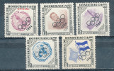 HONDURAS 1964 OLYMPIC GAMES TOKYO  OVERPRINTS  ONE MISSPLACED SC# C331-335 VF MNH - Honduras