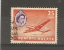 SINGAPORE - 1955 QEII 25c ORANGE & VIOLET FU  SG 47 - Singapore (...-1959)