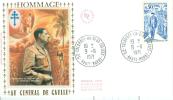 FRANCE ENV SUR SOIE FDC DE GAULLE COMOMBEY LES 2 EGLISES 9/11/1971 - De Gaulle (Général)