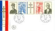 FRANCE ENV SUR SOIE FDC DE GAULLE LILLE 9/11/1971 - De Gaulle (Général)