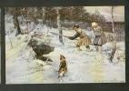IMPERIAL RUSSIA, BEAR HUNTING, DOG, SIGNED BY ARTIST  ,  OLD POSTCARD - Bären