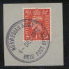 NORWAY 1942 WW2 FIELD POST NORSK FELTPOST ARMY CORPS FORCES IN EXILE GB STAMP ON PIECE TYPE 2 LARGE CANCEL World War II - Fantasy Labels