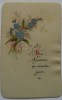 CHARMANTE CARTE CELLULOÏD - Souvenir  - Peinte Main - Myosotis - - Autres & Non Classés