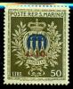 SAN MARINO 1946 STEMMI SOPRASTAMPATO IN ROSSO   MNH** LUSSO - Nuevos