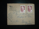 DEVANT LETTRE TYPE MARIANNE DE GANDON 50 F X2 OBL. 10-6-1953 PARIS (75) - 1945-54 Marianne De Gandon