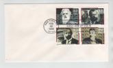 USA FDC New York 22-2-1996 Plate Block Of 4 Scientists - 1991-2000