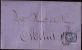 1867, 30 De Enero, Carta Sencilla De Málaga A Motril Cancelada Con Parrilla De Cifras. Ed 88, Llegada Al Dorso - Storia Postale