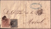 1875, 27 De Febrero, Carta De Barcelona A Motril Cancelada Con Rombo De Puntos Y Fechador Tipo 1871 De Valencia - Covers & Documents