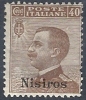 1912 EGEO NISIRO EFFIGIE 40 CENT MH * - RR9746-2 - Aegean (Nisiro)