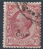 1912 EGEO COO USATO EFFIGIE 10 CENT - RR9750 - Ägäis (Coo)