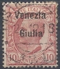 1918-19 VENEZIA GIULIA USATO EFFIGIE 10 CENT - RR9764 - Venezia Giuliana