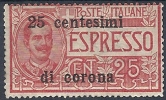 1919 TRENTO E TRIESTE ESPRESSO 25 CENT MH * - RR9767-2 - Trentino & Triest