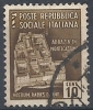 1944-45 REPUBBLICA SOCIALE USATO MONUMENTI DISTRUTTI 10 CENT - RR9771 - Afgestempeld