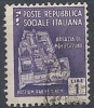 1944-45 REPUBBLICA SOCIALE USATO MONUMENTI DISTRUTTI 1 LIRA - RR9771 - Afgestempeld