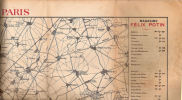 Felix Potin Carte Géographique Environs De Paris Avec Localisation Des Magasins Epicerie Publicité Pub - Roadmaps