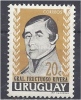 URUGUAY 1962 GENERAL FRUCTOSO RIVERA 20c. Black And Ochre MNH - Uruguay