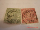 NORTH GERMAN CONF, SCOTT# 7(1kr GREEN) & 9(3kr ROSE), USED - Usados