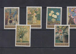 JUGOSLAVIA  1974 - Yvert  1402/7** Arte - Pittura - Quadri Fiori - Unused Stamps