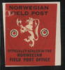 NORWAY 1943 WW2 FIELD POST NORSK FELTPOST ARMY CORPS FORCES IN EXILE LETTER-SEAL ON PIECE DARK RED TYPE 2 World War II - Covers & Documents