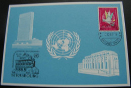 == UNO Genf Karte 1983 STRASSBOURG - Covers & Documents