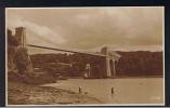 RB 821 - Judges Real Photo Postcard - Children Paddling & Sailing Ship Under Menai Bridge Anglesey Wales - Anglesey