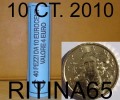 !!! N. 1 ROT./ROLL 10 CT. 2010 ITALIA NOT BLIND !!! - Italie