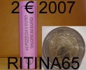 RARE !!! N. 1 ROT./ROLL 2 € 2007 DANTE ITALIA NOT BLIND !!! RARE - Italy