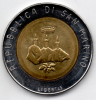 SAN MARINO 500 LIRE 1986 BIMETALLICA - Saint-Marin