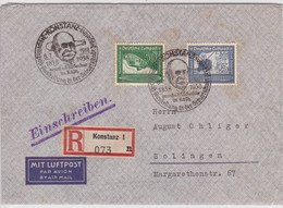 1938 - ALLEMAGNE - EXPOSITION "GRAF ZEPPELIN" - ENVELOPPE RECOMMANDEE De KONSTANZ Pour SOLINGEN - Poste Aérienne & Zeppelin