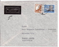 1937 - TIMBRE ZEPPELIN YVERT N°PA 53 (COTE = 60 EUROS) Sur ENVELOPPE Par AVION De HAMBURG Pour BUENOS AIRES (ARGENTINE) - Posta Aerea & Zeppelin