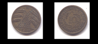 10 REICHSPFENNIG 1925 A - 10 Rentenpfennig & 10 Reichspfennig