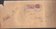 FRANCE 1917 N° 139 & 121 Obl. S/Lettre Entiére Recommandée Papiers D'affaires - Storia Postale