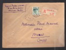 FRANCE 1943 N° 524 Seul Obl. S/lettre Entiére Recommandée - 1941-42 Pétain