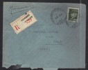 FRANCE 1943 N° 521 B Seul Obl. S/lettre Entiére Recommandée - 1941-42 Pétain
