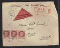 FRANCE 1944 N° 517 Bande De 3 Obl. S/lettre Entiére Recommandée Contre Remboursement - 1941-42 Pétain