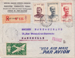 MADAGASCAR - 1951 - ENVELOPPE RECOMMANDEE Par AVION De FORT DAUPHIN Pour MARSEILLE - Lettres & Documents