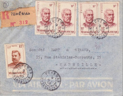 MADAGASCAR - 1952 - ENVELOPPE RECOMMANDEE Par AVION De VOHEMAR Pour MARSEILLE - Storia Postale