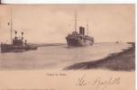 58te-Trasporti-Barche-Navi-Canale  Di Suez-Egitto-Egypte-Nave E Rimorchiatore-V.1903 X Catania-Francobollo Asportato. - Sues